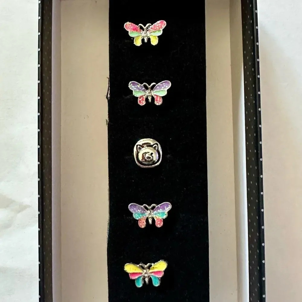 Colorful Butterfly and Pig Rings